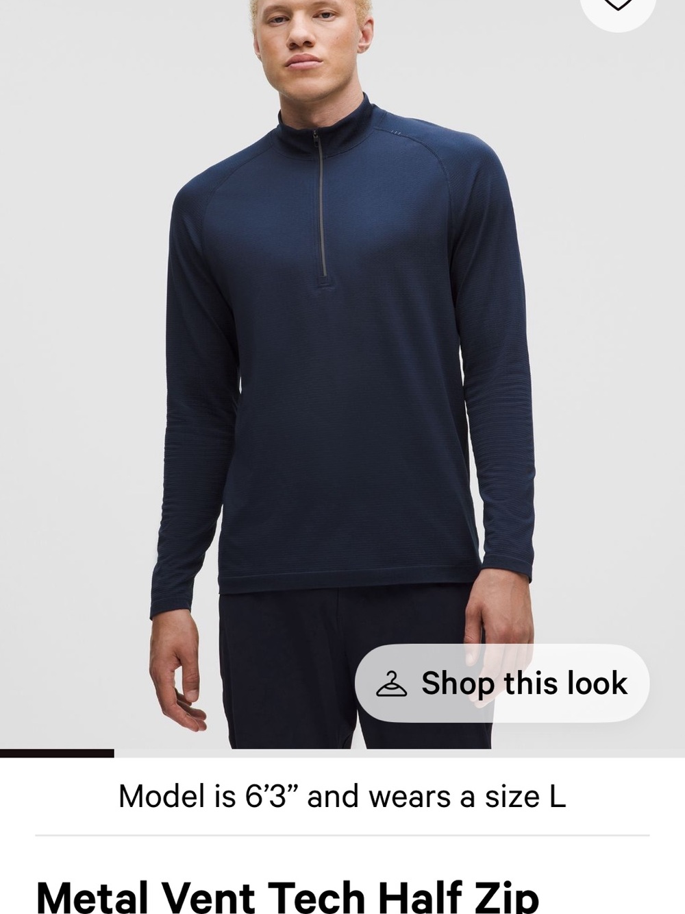 Lululemon Metal Vent Tech Half Zip Pullover - Navy